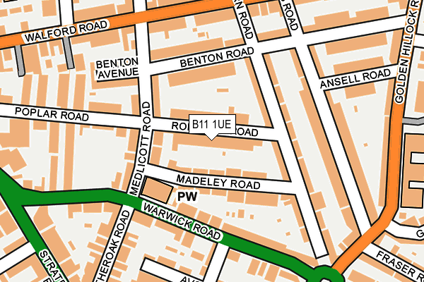 B11 1UE map - OS OpenMap – Local (Ordnance Survey)