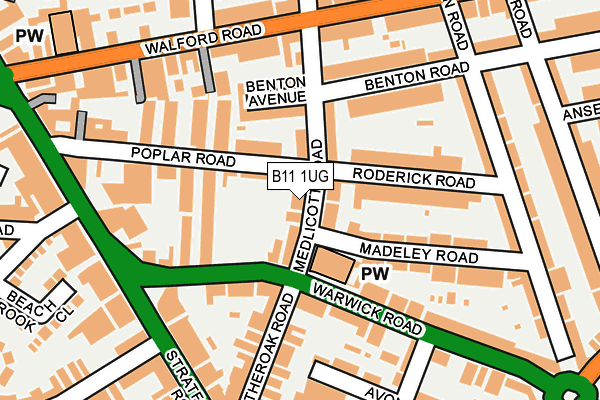 B11 1UG map - OS OpenMap – Local (Ordnance Survey)
