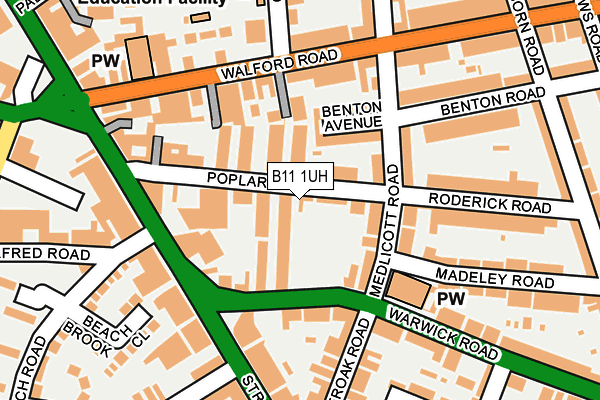 B11 1UH map - OS OpenMap – Local (Ordnance Survey)