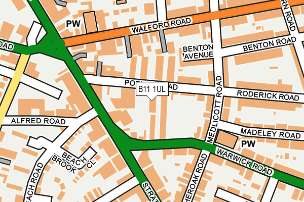 B11 1UL map - OS OpenMap – Local (Ordnance Survey)