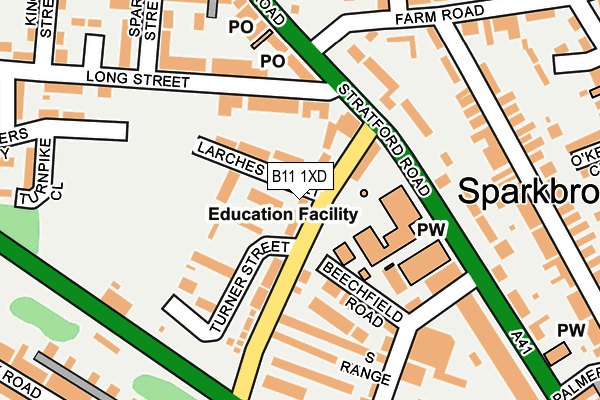 B11 1XD map - OS OpenMap – Local (Ordnance Survey)