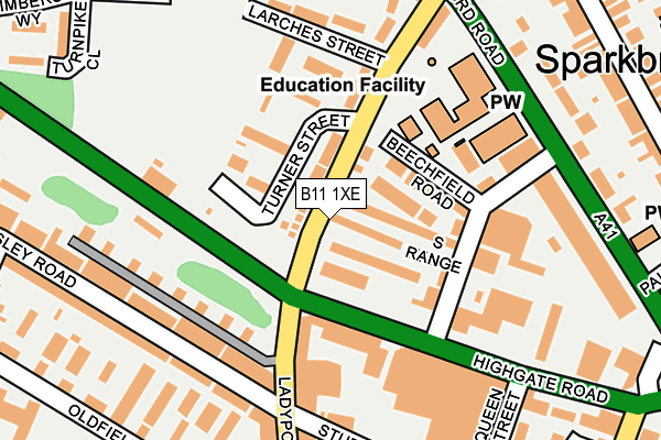 B11 1XE map - OS OpenMap – Local (Ordnance Survey)