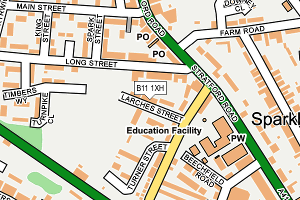 B11 1XH map - OS OpenMap – Local (Ordnance Survey)