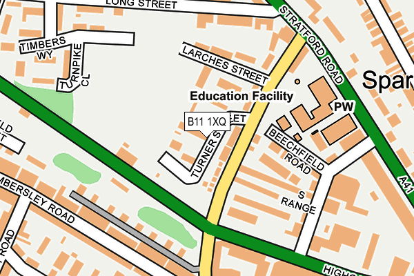 B11 1XQ map - OS OpenMap – Local (Ordnance Survey)