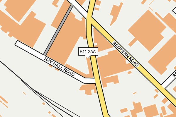 B11 2AA map - OS OpenMap – Local (Ordnance Survey)