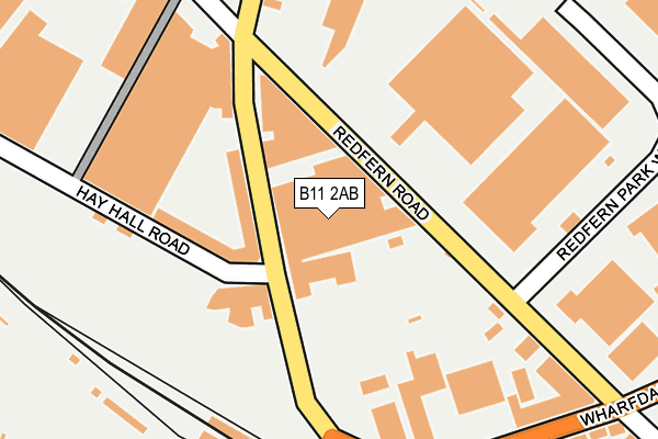 B11 2AB map - OS OpenMap – Local (Ordnance Survey)