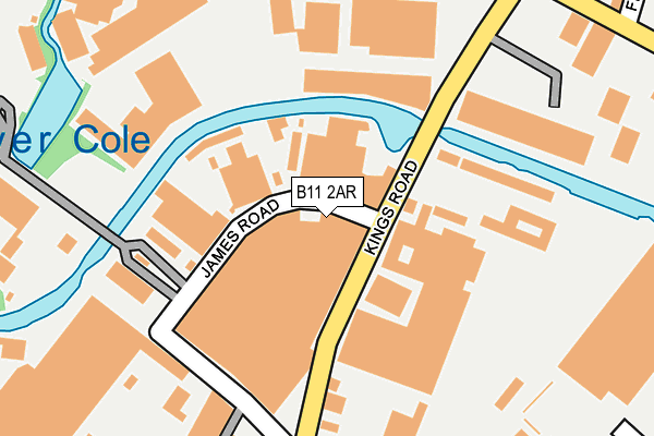 B11 2AR map - OS OpenMap – Local (Ordnance Survey)