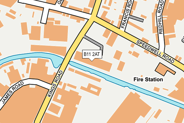 B11 2AT map - OS OpenMap – Local (Ordnance Survey)