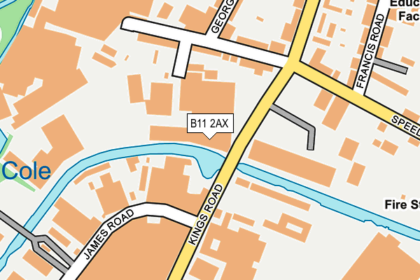 B11 2AX map - OS OpenMap – Local (Ordnance Survey)