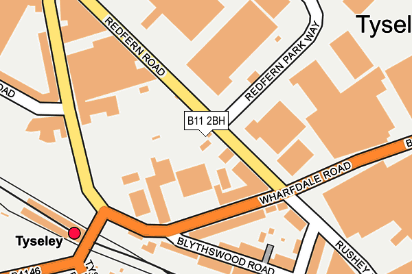 B11 2BH map - OS OpenMap – Local (Ordnance Survey)