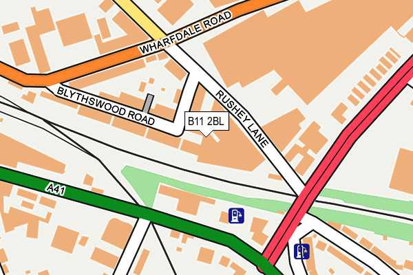 B11 2BL map - OS OpenMap – Local (Ordnance Survey)