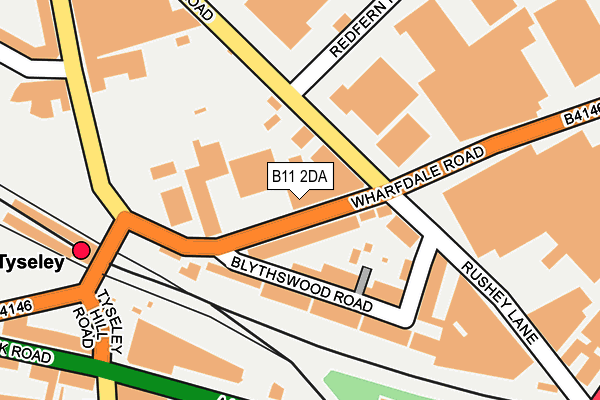 B11 2DA map - OS OpenMap – Local (Ordnance Survey)
