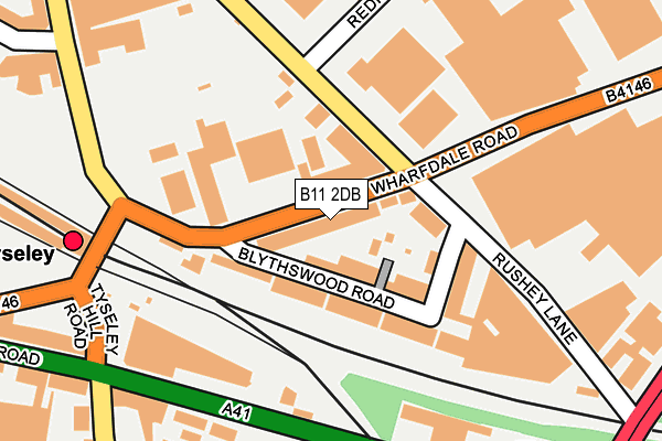 B11 2DB map - OS OpenMap – Local (Ordnance Survey)