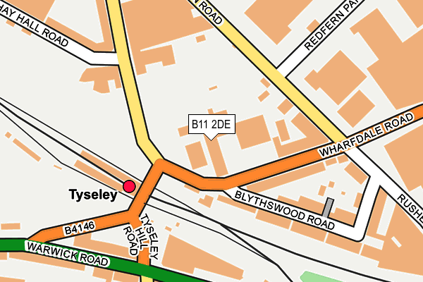 B11 2DE map - OS OpenMap – Local (Ordnance Survey)