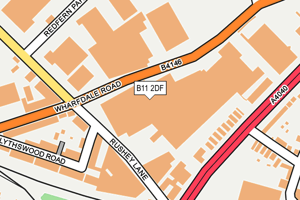B11 2DF map - OS OpenMap – Local (Ordnance Survey)