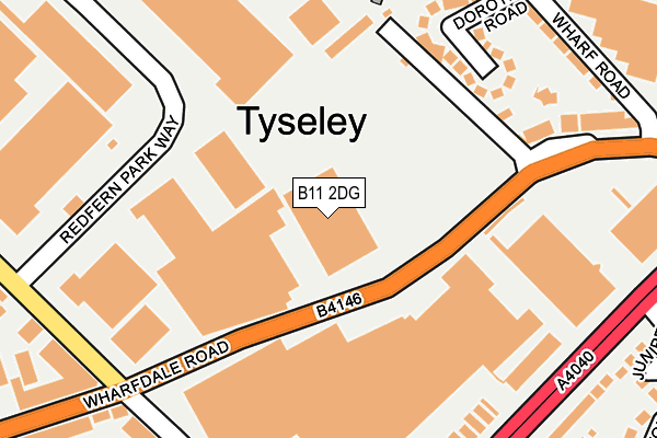 B11 2DG map - OS OpenMap – Local (Ordnance Survey)