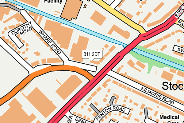 B11 2DT map - OS OpenMap – Local (Ordnance Survey)