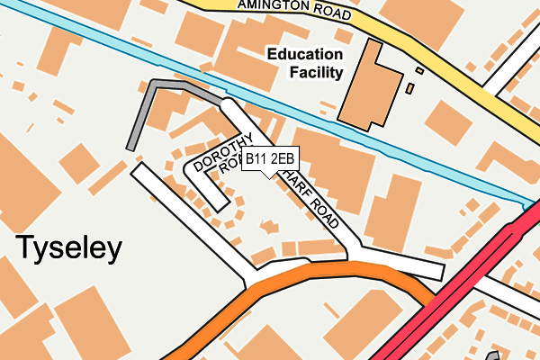 B11 2EB map - OS OpenMap – Local (Ordnance Survey)