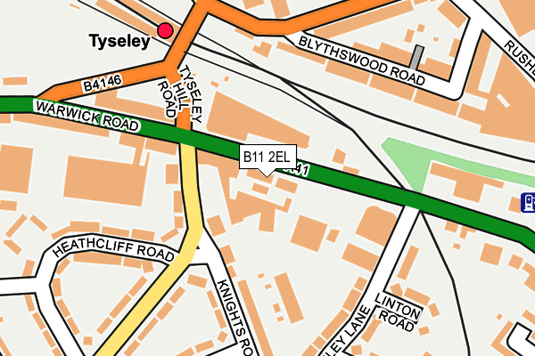 B11 2EL map - OS OpenMap – Local (Ordnance Survey)