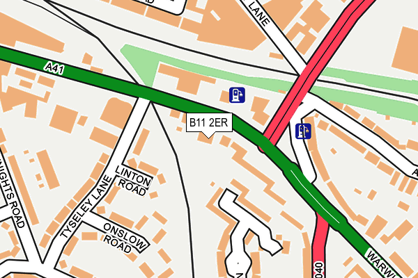 B11 2ER map - OS OpenMap – Local (Ordnance Survey)