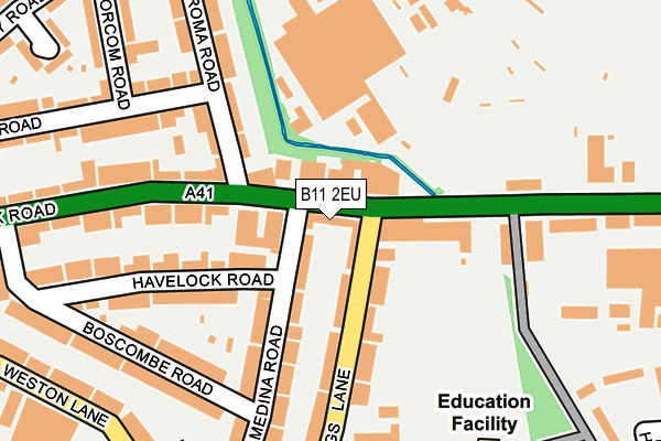 B11 2EU map - OS OpenMap – Local (Ordnance Survey)