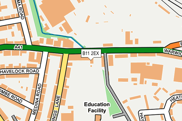 B11 2EX map - OS OpenMap – Local (Ordnance Survey)