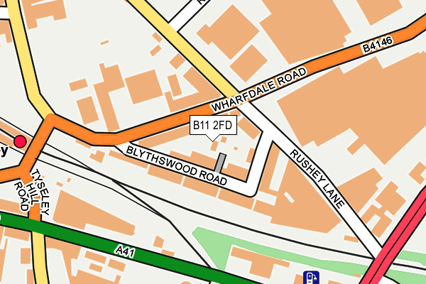 B11 2FD map - OS OpenMap – Local (Ordnance Survey)