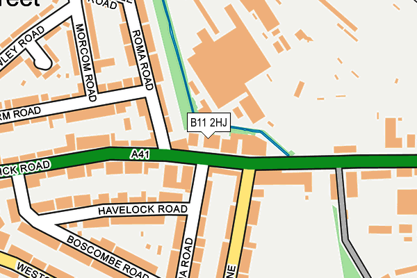 B11 2HJ map - OS OpenMap – Local (Ordnance Survey)