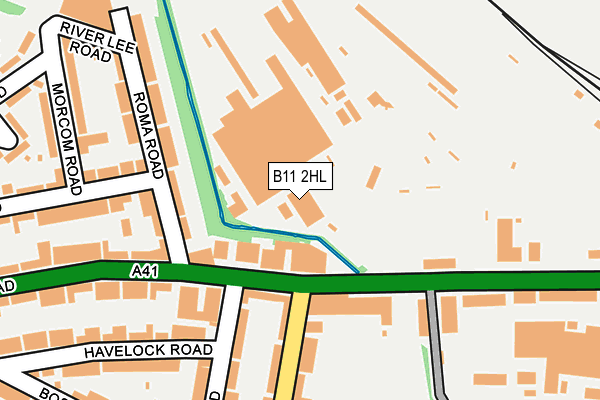 B11 2HL map - OS OpenMap – Local (Ordnance Survey)