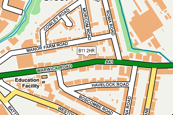 B11 2HR map - OS OpenMap – Local (Ordnance Survey)