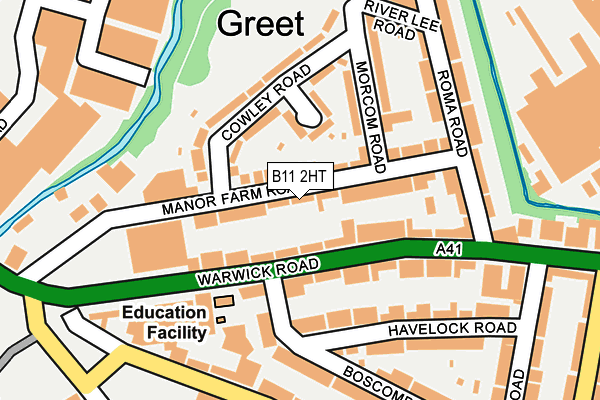 B11 2HT map - OS OpenMap – Local (Ordnance Survey)