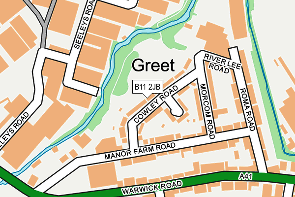 B11 2JB map - OS OpenMap – Local (Ordnance Survey)