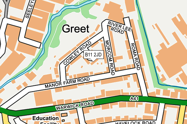 B11 2JD map - OS OpenMap – Local (Ordnance Survey)