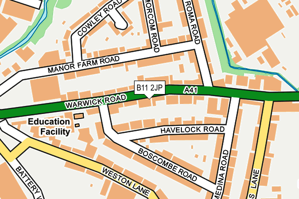 B11 2JP map - OS OpenMap – Local (Ordnance Survey)