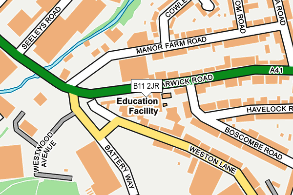B11 2JR map - OS OpenMap – Local (Ordnance Survey)