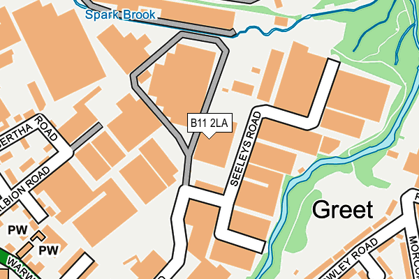 B11 2LA map - OS OpenMap – Local (Ordnance Survey)