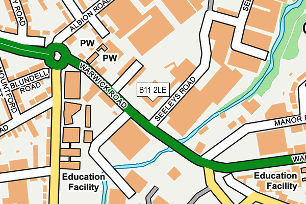 B11 2LE map - OS OpenMap – Local (Ordnance Survey)