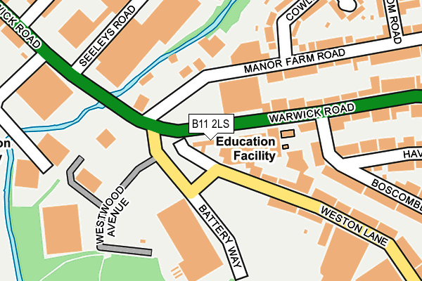 B11 2LS map - OS OpenMap – Local (Ordnance Survey)