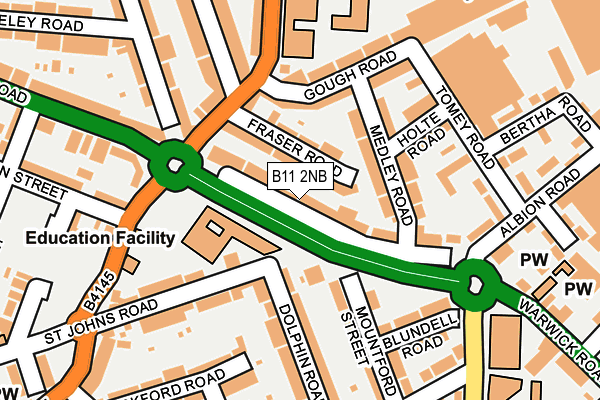 B11 2NB map - OS OpenMap – Local (Ordnance Survey)