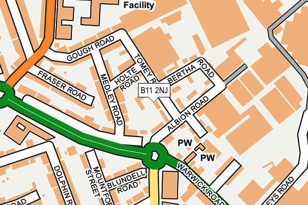 B11 2NJ map - OS OpenMap – Local (Ordnance Survey)