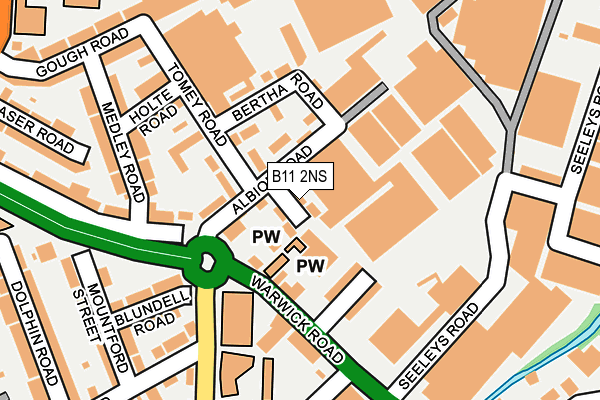 B11 2NS map - OS OpenMap – Local (Ordnance Survey)