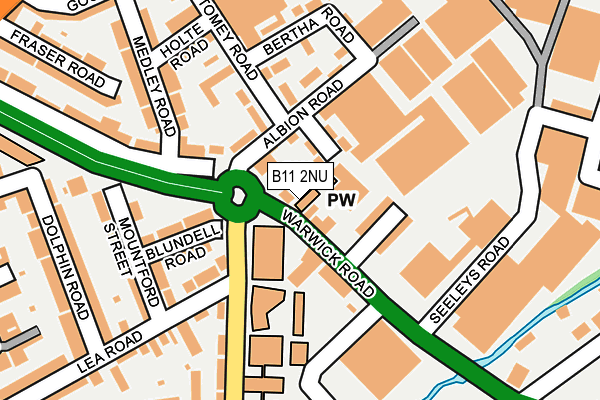 B11 2NU map - OS OpenMap – Local (Ordnance Survey)