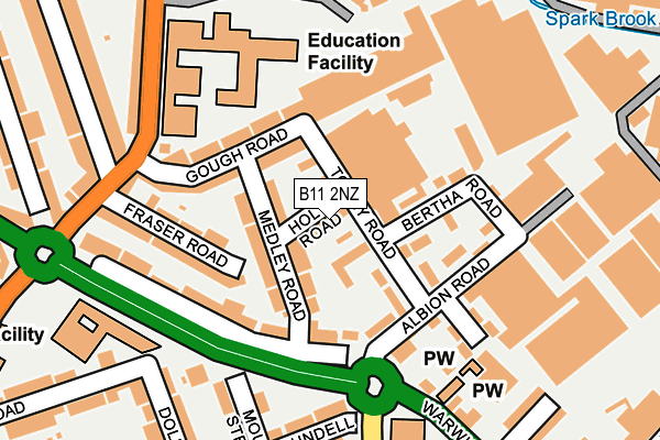 B11 2NZ map - OS OpenMap – Local (Ordnance Survey)