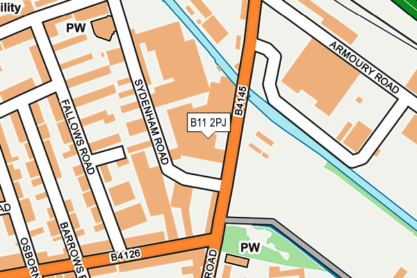 B11 2PJ map - OS OpenMap – Local (Ordnance Survey)