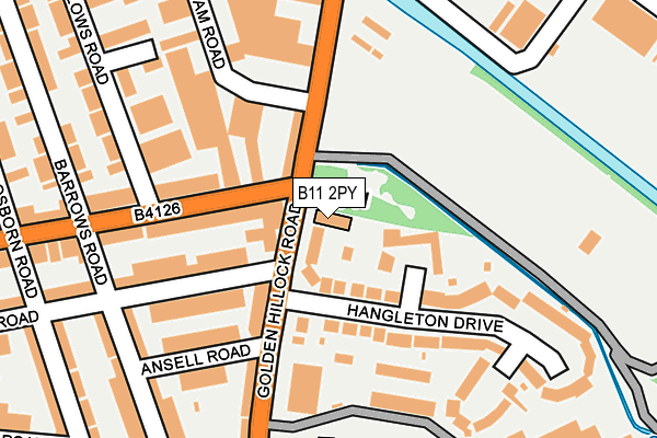 B11 2PY map - OS OpenMap – Local (Ordnance Survey)
