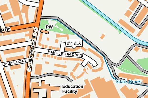 B11 2QA map - OS OpenMap – Local (Ordnance Survey)