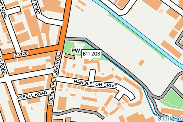 B11 2QB map - OS OpenMap – Local (Ordnance Survey)