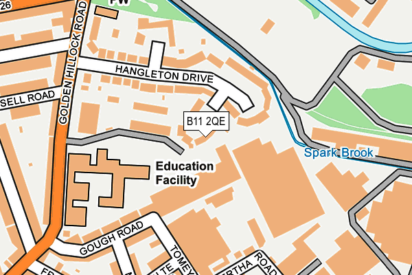 B11 2QE map - OS OpenMap – Local (Ordnance Survey)