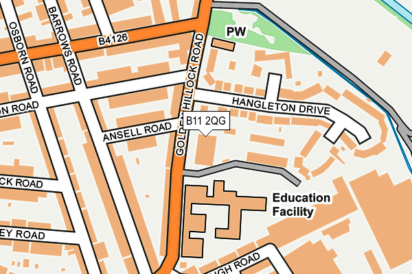 B11 2QG map - OS OpenMap – Local (Ordnance Survey)