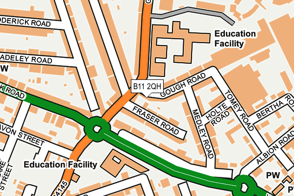 B11 2QH map - OS OpenMap – Local (Ordnance Survey)